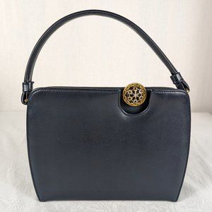 Vintage Juliart Navy Blue Purse Handbag Eveningwear Cocktail Gold Broach Clasp